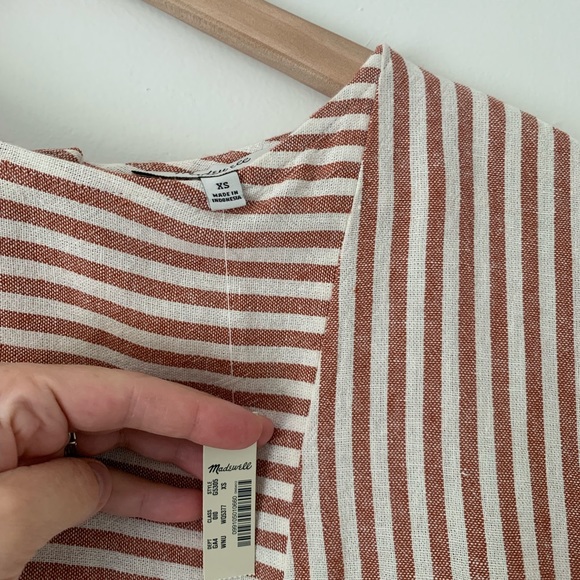 Madewell Red Stripe Button Shift Dress XS - Picture 2 of 3